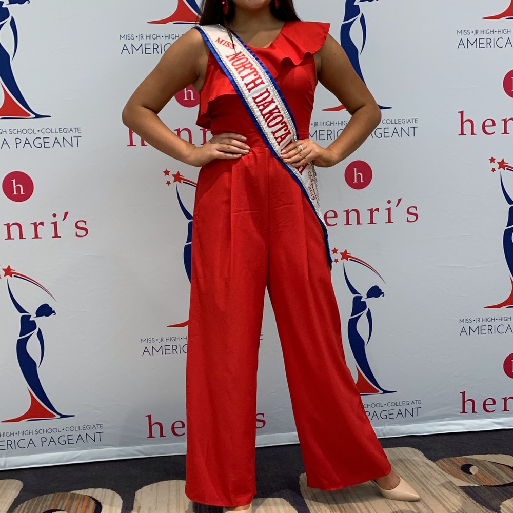 Francesca’s red jumpsuit, size M